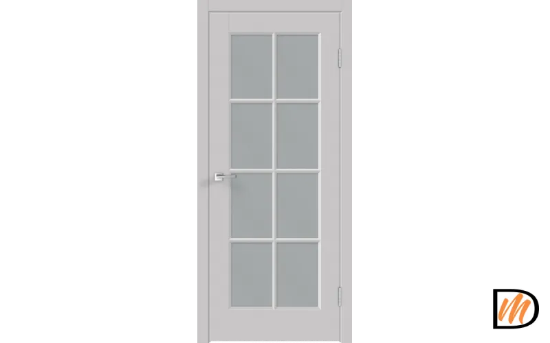 Дверное полотно Эмаль SCANDI 4V 700х2000 цвет Светло-серый стекло Мателюкс Левое VD1002268