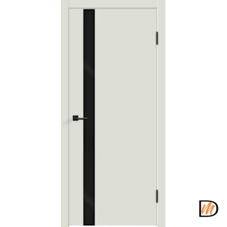 Дверное полотно Эмаль Flat Z1 600х2000 цвет Светло-серый стекло Лакобель черное Левое/Правое VD1003578