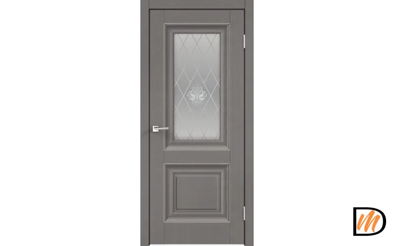 Дверное полотно SoftTouch SoftTouch ALTO 7 900х2000 цвет Ясень грей структурный стекло КРИСТАЛЛ серебро Левое/Правое VD1030100