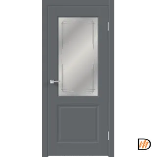 Дверное полотно EMALUX VILLA 2V 900х2000 цвет Вулкан стекло Грани Мателюкс Левое/Правое VD1290506