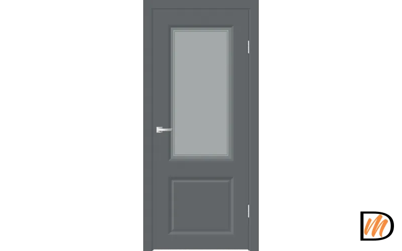 Дверное полотно EMALUX ALTO 21 2V 600х2000 цвет Вулкан стекло Мателюкс, контур №1 Левое/Правое VD1290778