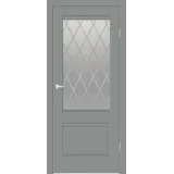 Дверное полотно EMALUX ALTO 2V 700х2000 цвет Серый Агат стекло РОМБ светлый Левое/Правое VD1291442