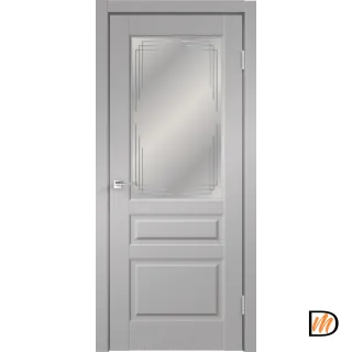 Дверное полотно Экошпон VILLA 3V 700х2000 цвет Серый Эмалит стекло Грани Мателюкс Графит Левое/Правое VD810507