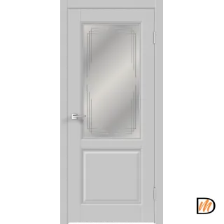 Дверное полотно Экошпон VILLA 2V 800х2000 цвет Серый Эмалит стекло Грани Мателюкс Левое/Правое VD810540