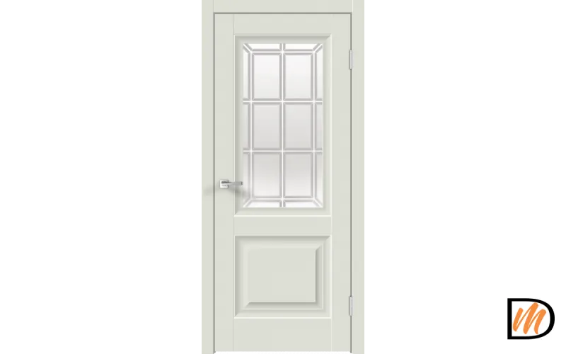 Дверное полотно Экошпон ALTO 8 700х2000 цвет Светло-серый Эмалит стекло Английская Решетка Левое/Правое VD811363