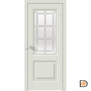 Дверное полотно Экошпон ALTO 8 800х2000 цвет Светло-серый Эмалит стекло Английская Решетка Левое/Правое VD811364