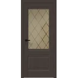 Дверное полотно SOFTWOOD ALTO 2V 800х2000 цвет Орех американский шоколад стекло РОМБ бронза Левое/Правое VD814615