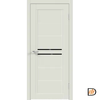 Дверное полотно Экошпон NEXT 2 800х2000 цвет Светло-серый Эмалит стекло Лакобель черное Левое/Правое VD820371