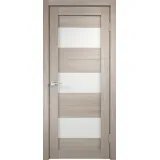 Дверное полотно Экошпон DUPLEX 5 600х2000 цвет Капучино стекло Лакобель белое Левое/Правое VD010668