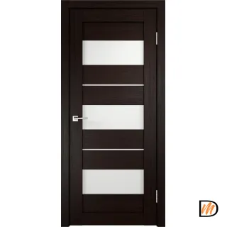 Дверное полотно Экошпон DUPLEX 12 700х2000 цвет Венге стекло Лакобель белое Левое/Правое VD011817
