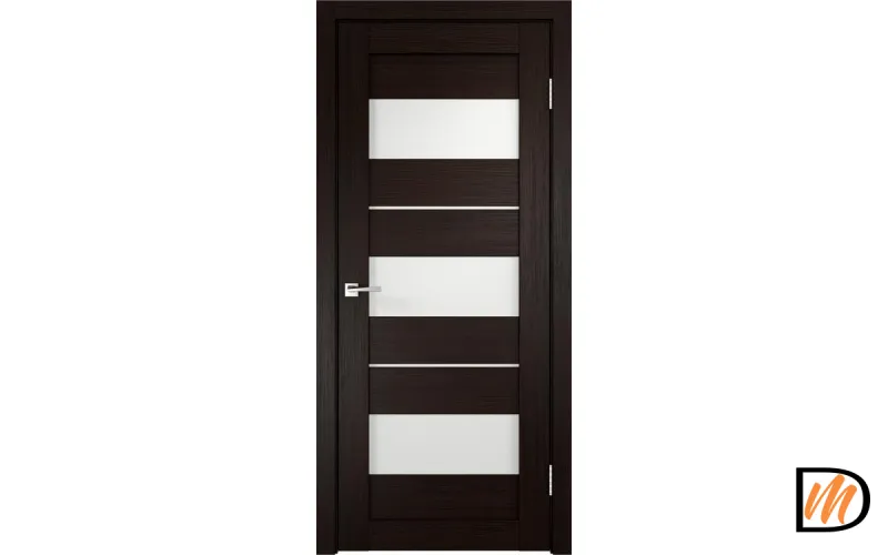 Дверное полотно Экошпон DUPLEX 12 700х2000 цвет Венге стекло Лакобель белое Левое/Правое VD011817