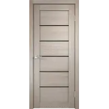 Дверное полотно Экошпон LINEA 1 800х2000 цвет Капучино стекло Лакобель черное Левое/Правое VD013140