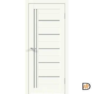 Дверное полотно Экошпон XLINE 17 600х2000 цвет Молочный Эмалит стекло Мателюкс Левое/Правое VD017787
