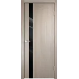 Дверное полотно Экошпон SMART Z1 700х2000 цвет Капучино стекло Лакобель черное Левое/Правое VD020975
