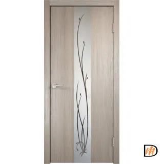 Дверное полотно Экошпон SMART Z2 700х2000 цвет Капучино зеркало Веточки Левое/Правое VD021183