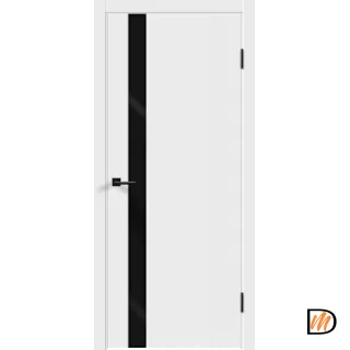 Дверное полотно Экошпон Galant Z1 800х2000 цвет Белый Эмалит стекло Лакобель черное Левое/Правое VD023217