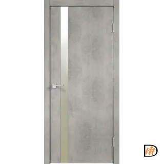 Дверное полотно Экошпон TECHNO Z1 800х2000 цвет Муар светло-серый зеркало Матированное Левое/Правое VD080453