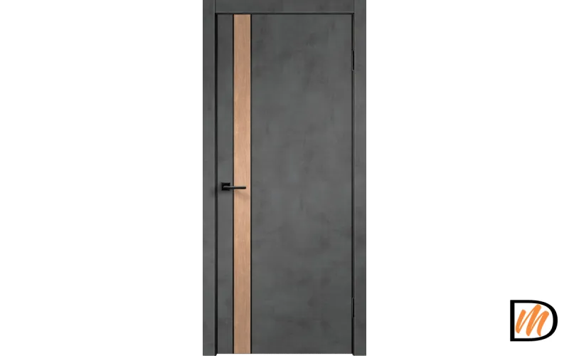 Дверное полотно Экошпон TECHNO BLACK DUO 4 900х2000 цвет Муар темно-серый Левое/Правое VD080900