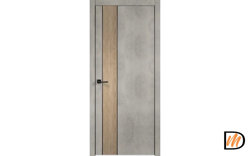 Дверное полотно Экошпон ТЕХНО БЛЭК ДУО 2 700х2000 цвет Муар светло-серый Левое/Правое VD081134