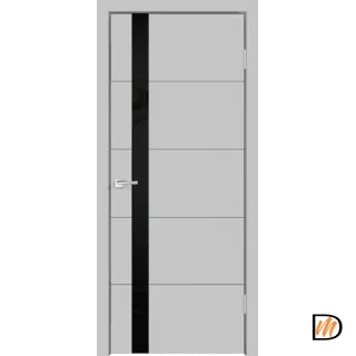 Дверное полотно Эмаль SCANDI F Z1 600х2000 цвет Светло-серый стекло Лакобель черное Левое/Правое VD1000165
