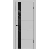 Дверное полотно Эмаль SCANDI F Z1 900х2000 цвет Светло-серый стекло Лакобель черное Левое/Правое VD1000208