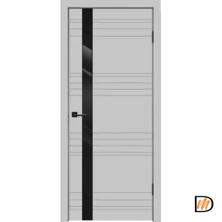 Дверное полотно Эмаль SCANDI N Z1 800х2000 цвет Светло-серый стекло Лакобель черное Левое/Правое VD1000223