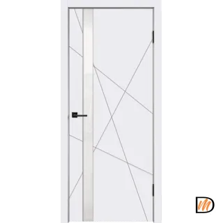 Дверное полотно Эмаль SCANDI S Z1 600х2000 цвет Белый стекло Лакобель белое Левое/Правое VD1000233