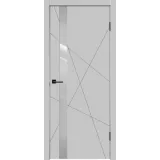 Дверное полотно Эмаль SCANDI S Z1 600х2000 цвет Светло-серый стекло Лакобель светло-серый Левое/Правое VD1000648