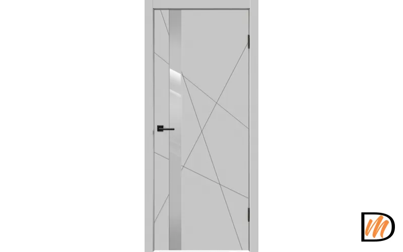 Дверное полотно Эмаль SCANDI S Z1 800х2000 цвет Светло-серый стекло Лакобель светло-серый Левое/Правое VD1000650