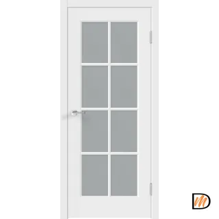 Дверное полотно Эмаль SCANDI 4V 800х2000 цвет Белый стекло Мателюкс Левое/Правое VD1001325