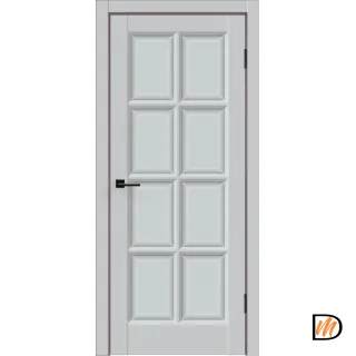 Дверное полотно Эмаль SCANDI 4V 600х2000 цвет Светло-серый стекло Мателюкс, Английская решетка Левое/Правое VD1001673
