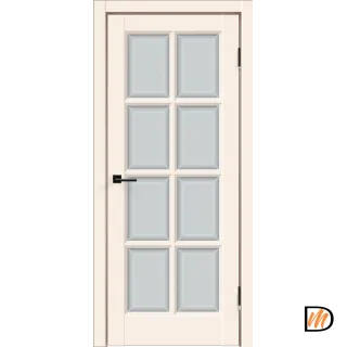 Дверное полотно Эмаль SCANDI 4V 900х2000 цвет Слоновая кость стекло Мателюкс, Английская решетка Левое/Правое VD1002038