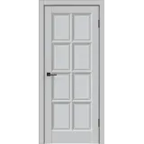 Дверное полотно Эмаль SCANDI 4V 600х2000 цвет Светло-серый стекло Мателюкс, Английская решетка Левое VD1002266