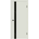 Дверное полотно Эмаль Flat Z1 700х2000 цвет Светло-серый стекло Лакобель черное Левое/Правое VD1003579