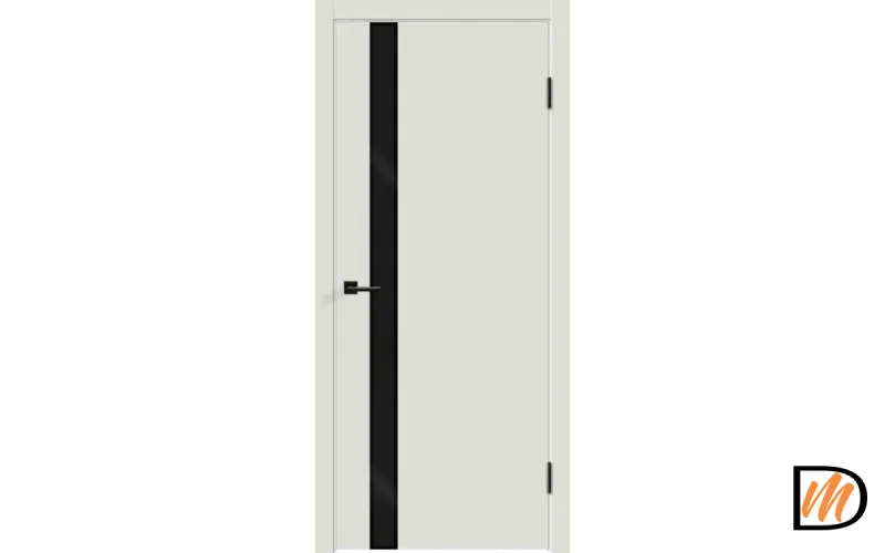 Дверное полотно Эмаль Flat Z1 700х2000 цвет Светло-серый стекло Лакобель черное Левое/Правое VD1003579