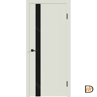 Дверное полотно Эмаль Flat Z1 800х2000 цвет Светло-серый стекло Лакобель черное Левое/Правое VD1003580