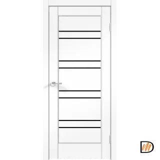 Дверное полотно SoftTouch SoftTouch PREMIER 18 700х2000 цвет Ясень белый структурный стекло Лакобель черное Левое/Правое VD1030109