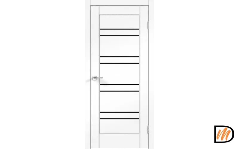 Дверное полотно SoftTouch SoftTouch PREMIER 18 900х2000 цвет Ясень белый структурный стекло Лакобель черное Левое/Правое VD1030168