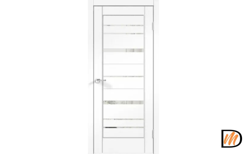 Дверное полотно SoftTouch SoftTouch PREMIER 22 700х2000 цвет Ясень белый структурный стекло Зеркало с двух сторон Левое/Правое VD1030327