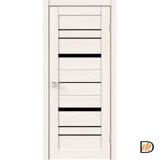 Дверное полотно ECO FLEX CITY 2 600х2000 Цвет Дуб Бьянко стекло Лакобель черное Левое/Правое VD1040017