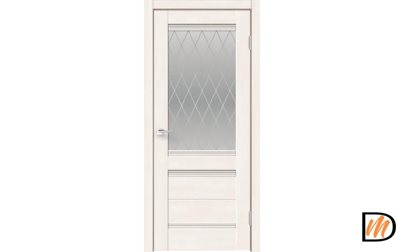 Дверное полотно ECO FLEX CITY 24 900х2000 Цвет Дуб Бьянко стекло РОМБ малый светлый Левое/Правое VD1040664