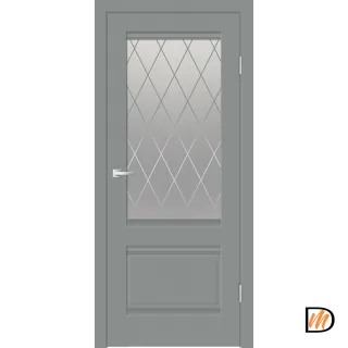 Дверное полотно EMALUX ALTO 2V 900х2000 цвет Серый Агат стекло РОМБ светлый Левое/Правое VD1291444