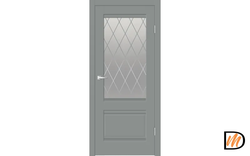 Дверное полотно EMALUX ALTO 2V 900х2000 цвет Серый Агат стекло РОМБ светлый Левое/Правое VD1291444