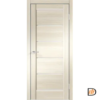 Дверное полотно Экошпон PREMIER 1 800х2000 цвет Ясень Японский стекло Лакобель белое Левое/Правое VD800019