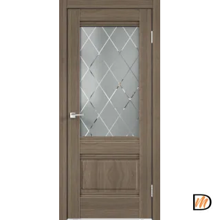 Дверное полотно Экошпон ALTO 2V 700х2000 цвет Ильм Европейский стекло РОМБ светлый Левое/Правое VD810081