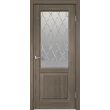 Дверное полотно Экошпон VILLA 2V 700х2000 цвет Ильм Европейский стекло РОМБ малый светлый Левое/Правое VD810376