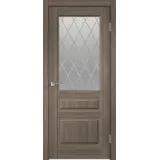 Дверное полотно Экошпон VILLA 3V 900х2000 цвет Ильм Европейский стекло РОМБ малый светлый Левое/Правое VD810388