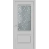 Дверное полотно Экошпон ALTO 2V 700х2000 цвет Серый Эмалит стекло РОМБ светлый Левое/Правое VD810668