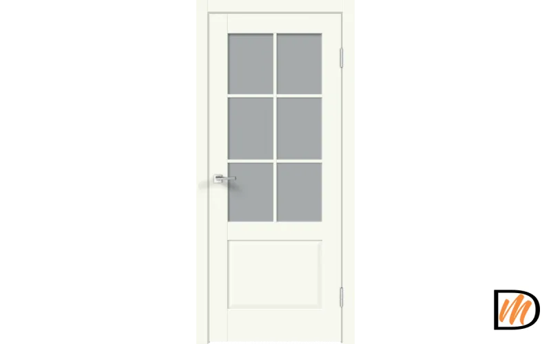 Дверное полотно Экошпон ALTO 12 2V 800х2000 цвет Молочный Эмалит стекло Мателюкс Левое/Правое VD811425