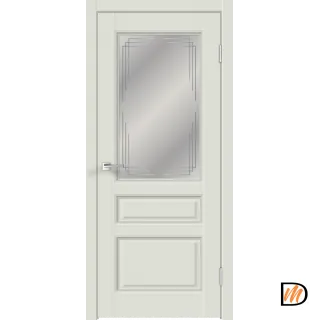 Дверное полотно Экошпон VILLA 3V 700х2000 цвет Светло-серый Эмалит стекло Грани Мателюкс Левое/Правое VD811833